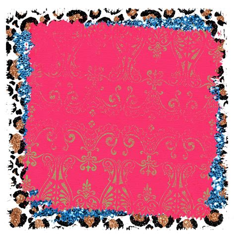 Leopard Pink And Blue Glitter Background Papers Etsy