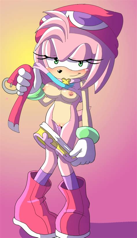 Rule 34 Amitie Cosplay Amy Rose Breasts Clothing Nipples Pink Fur