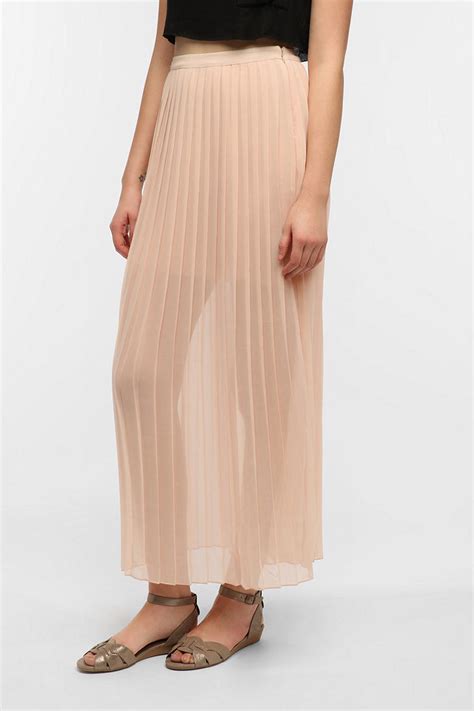 Urban Outfitters Sparkle Fade Pleated Chiffon Maxi Skirt In Pink Lyst
