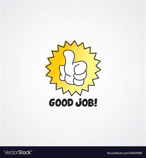 Good Job Thumb Up Cartoon Gesture Hand Sign Vector Image