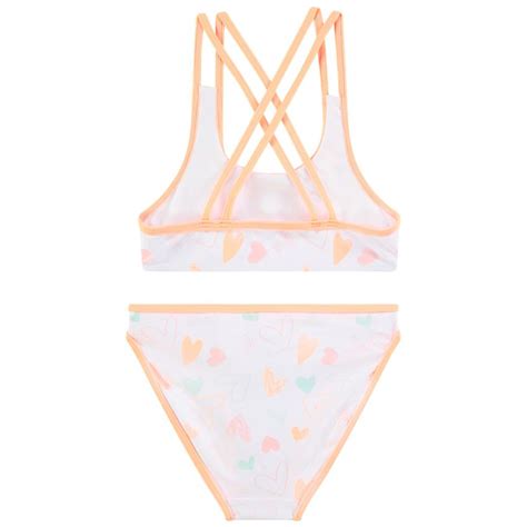 Orchestra Girls 2 Piece Jersey Swimsuit With Heart Print White 5