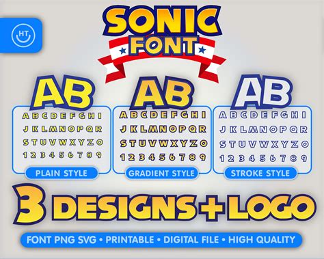 Sonic Alphabet Logo Font Svg Png Cricut Etsy