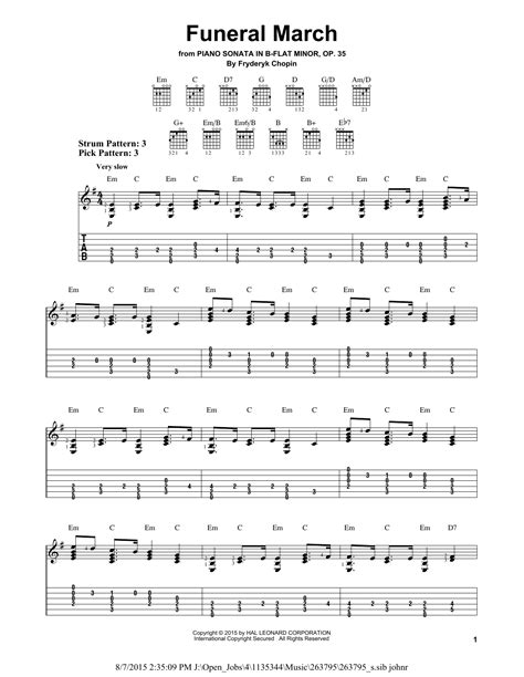 Funeral March by Fryderyk Chopin - Easy Guitar Tab - Guitar Instructor