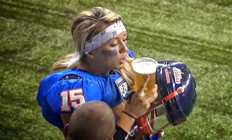 The Other Paper Lingerie Football League Player Celebrates Score With Beer In End Zone Video