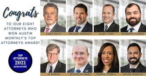 Eight Carlson Law Firm Attorneys Recognized In Austin Monthlys Top