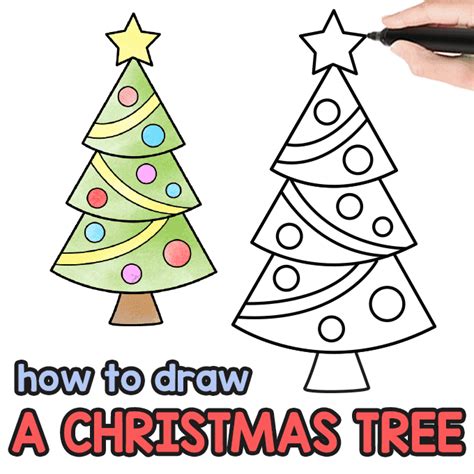 15 Diy Christmas Tree Drawings To Do With The Kids Obsigen