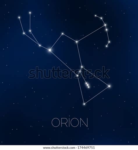 Orion Constellation Night Sky Stock Vector Royalty Free 174469751