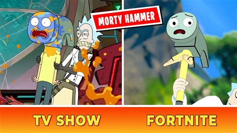 Comparing Fortnite Morty Hammerhead Vs Tv Show Morty Hammerhead Rick