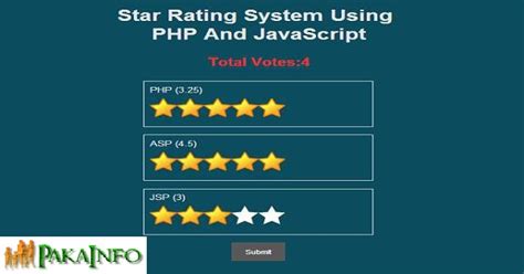 Simple Php Rating System With Database Using Javascript Pakainfo