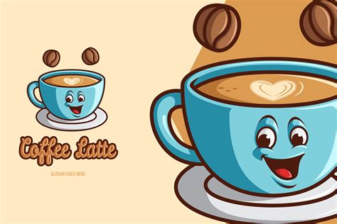 Coffee Latte Mascot Logo Branding And Logo Templates Creative Market