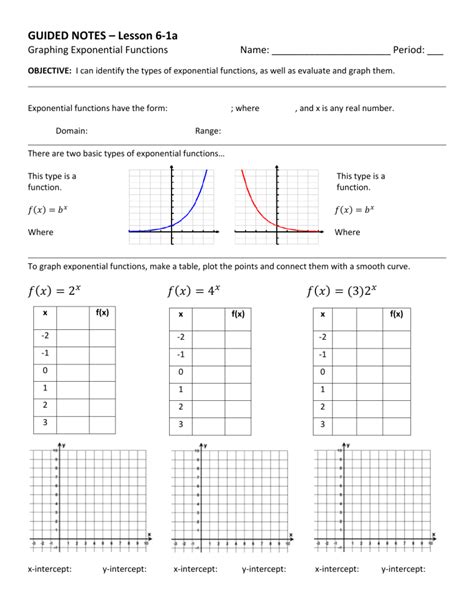 6 1 Guided Notes Graphing Exponential Functions