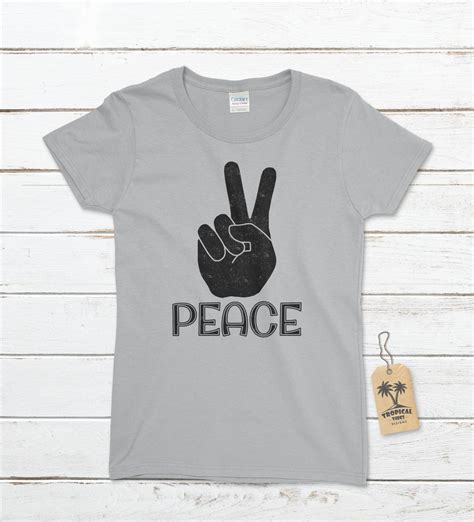 Womens Peace T Shirt Peace Sign T Shirt Hippie T Shirt Etsy