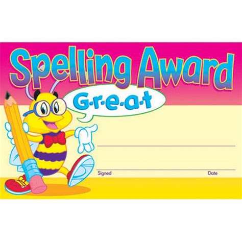Spelling Award Certificates Abc School Supplies