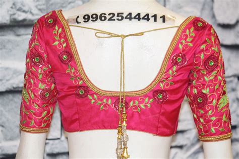 Pink Silk Bridal Blouse With Embroidery Work Fabloon Trendy Blouse Designs Embroidery