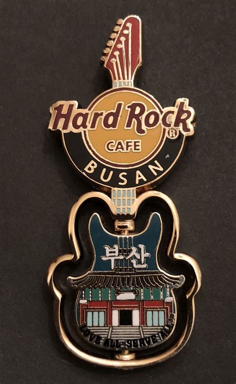 Hard Rock Cafe Busan Spinner Guitar Pin Anuncios Vintage Fuentes De
