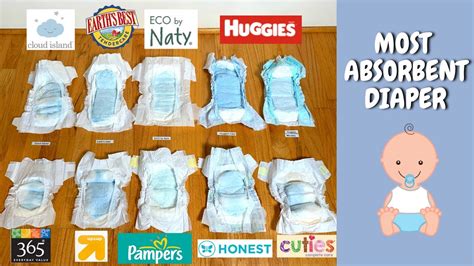 Ultimate Diapers Absorbency Test Of Top 10 Brands Including Pampers And Huggies Youtube