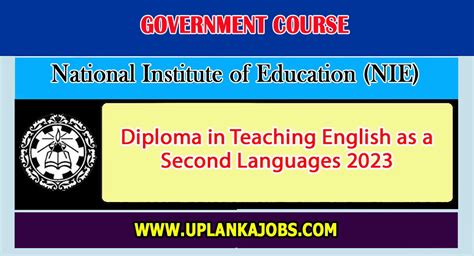 Diploma In Teaching English As A Second Language 2023 Nie