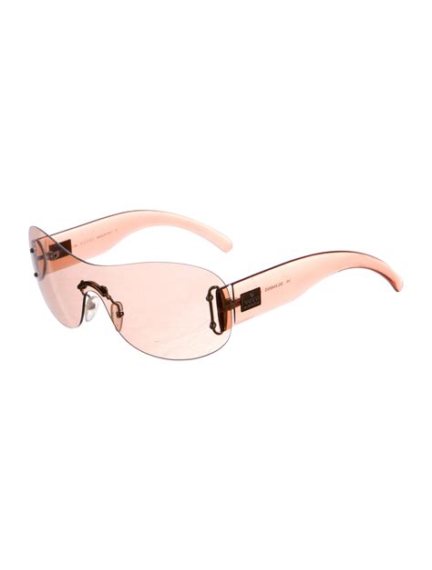 Gucci Rimless Shield Sunglasses Pink Sunglasses Accessories Guc133924 The Realreal