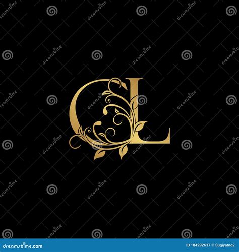 Golden Floral Letter C And L Cl Logo Icon Luxury Alphabet Font