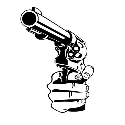 Pistol Six Shot Hand Gun Car Decal Sticker Gympie Stickers