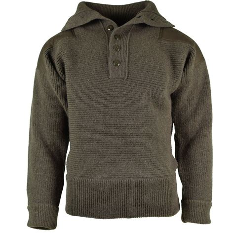 Original Austrian Army Alpine Pullover Knit Sweater Olive Od Pure 100