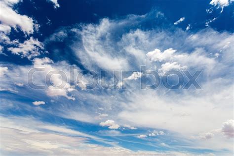 Cloudscape On Deep Blue Sky Background Stock Image Colourbox