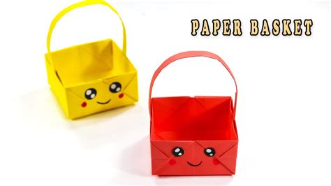 Diy Mini Paper Basket Origami Basket Diy Paper Craft Easy Kids