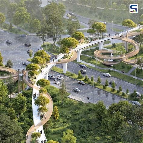 This Bridge With An Elevated Garden Is A Combination Of Nature And