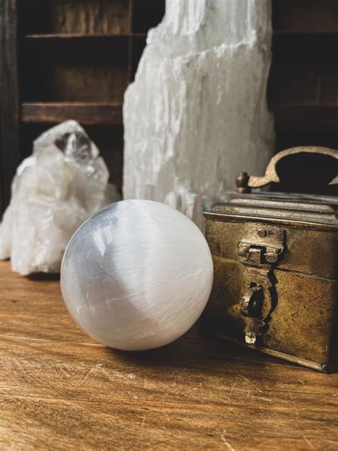 Selenite Sphere Selenite Crystal Ball Witchy Decor Zen Etsy Canada