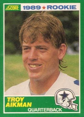 Starting of the list at number 15 is the 1992 wild card 50 stripe brett favre card. 1989 Score Troy Aikman #270 Football Card Value Price Guide
