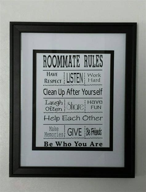 items similar to roommate rules wood sign canvas or print graduation t on etsy