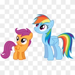 Artist Needed Pony Rainbow Dash Safe Scootaloo Mlp Rainbow Dash Scootaloo Hd Png