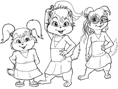 Chipmunks And Chipettes Coloring Pages Alvin And Chipmunks Coloring