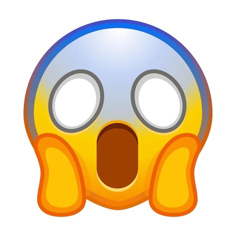 Premium Vector Screaming In Fear Emoji Horror And Fright Emoticon