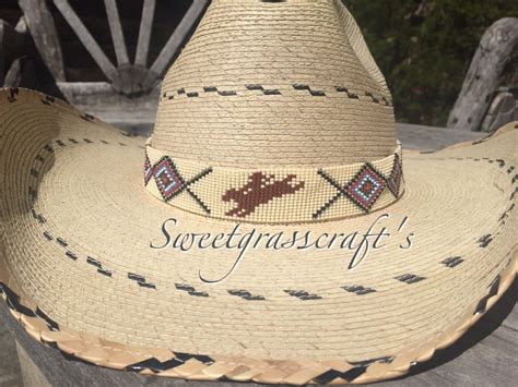 Beaded Cowboy Hat Band Rodeo Wear Bronco Bronc Rider Etsy Canada