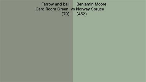 Farrow And Ball Card Room Green Vs Benjamin Moore Norway Spruce