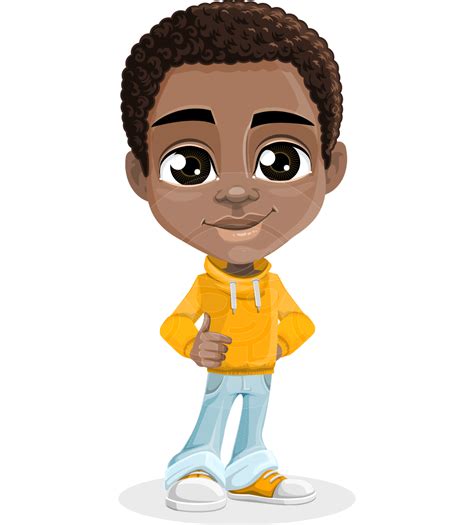 Vector Child Cartoon Character Jorell The Playful Afro American Boy