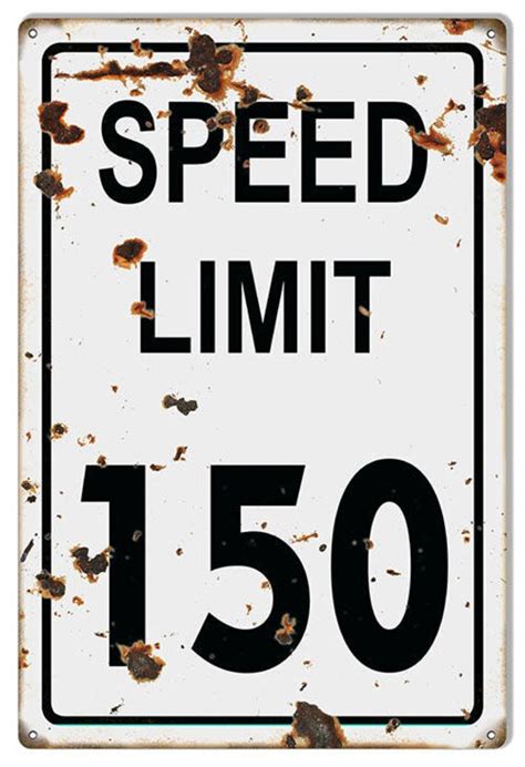 Vintage Style No Speed Limit Metal Signs Man Cave Garage Decor Gas