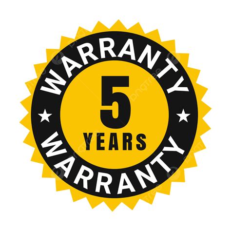 5 Years Warranty 5 Years Warranty Label 5 Years Warranty Vector 5