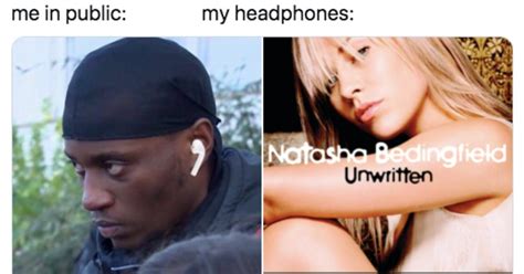 this meme reveals what people are secretly listening to in headphones
