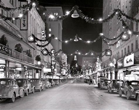 1940 Street Scene Houston Street San Antonio Texas Christmas Past