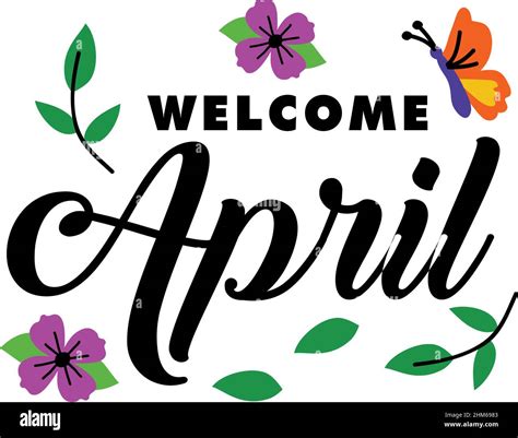 Welcome April Month Greeting Card Stock Vector Image And Art Alamy