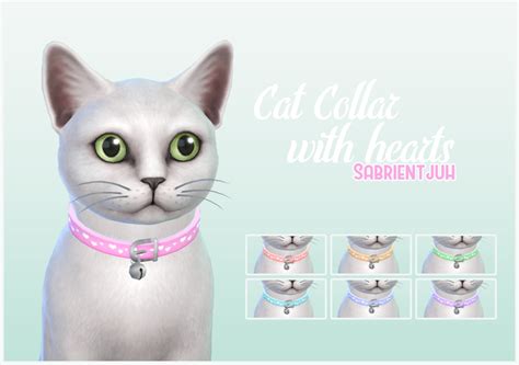Cat Collar With Hearts Sabrientjuhs Cc