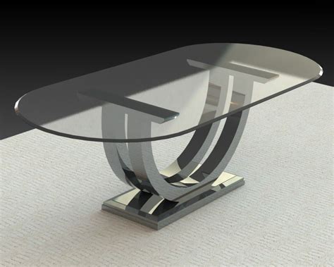 Metro Chrome Base With Glass Top Oval Glass Dining Table Glass Top