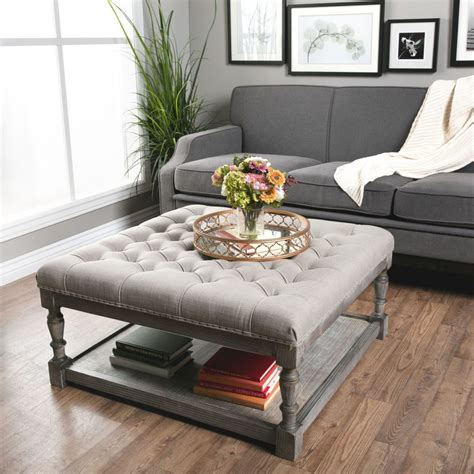 Cassy leather tufted storage ottoman. 15 Round Tufted Ottoman Coffee Table Collections