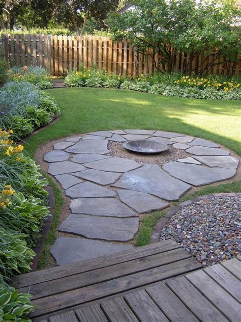 Simplistic Stone Path With A Firepit Center Awesome Firepit Area