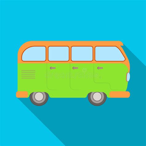 Green Tour Bus Icon In Cartoon Style Isolated On White Background Rest