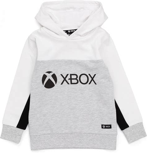 Xbox Hoodie For Boys And Girls Kids White Grey Game Console Logo Hooded