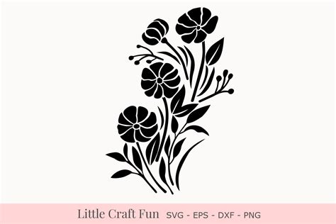 Flowers Silhouette Svg Florals Silhouette Svg Silhouette 95267