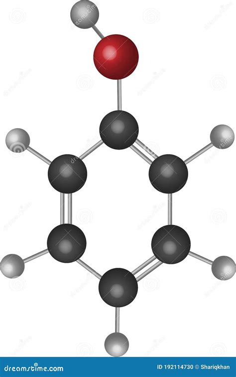 Phenol C6h5oh Molecular Structure Of Organic Compound Vector